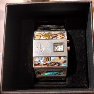 1 of a kind NIXON Rotolog watch with real abalone shell inlays
